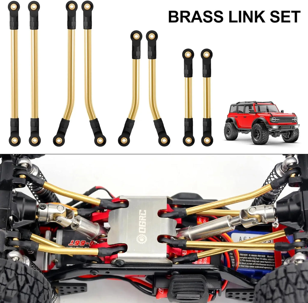 8PCS Brass Link Set High Clearance Chassis Links for TRX4M Upgrade Parts 1/18 RC Crawler Car Accessories