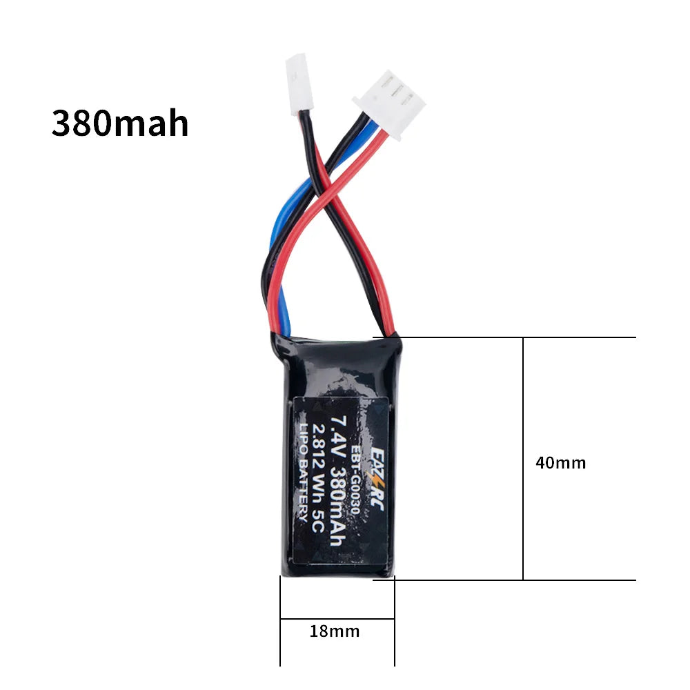 FMS Battery 7.4V 2S 380Mah 600Mah 900Mah For 1/18 1/24 FMS RC Electric Model Car Jimny FCX24 K5 FCX18 LC80 BUGGY