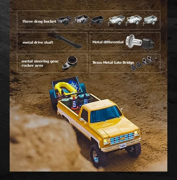 FMS FCX18 1:18 Chevrolet K10 Pickup Truck Officially Authorized Classic Retro Off-road Climbing RC Car Model RTR