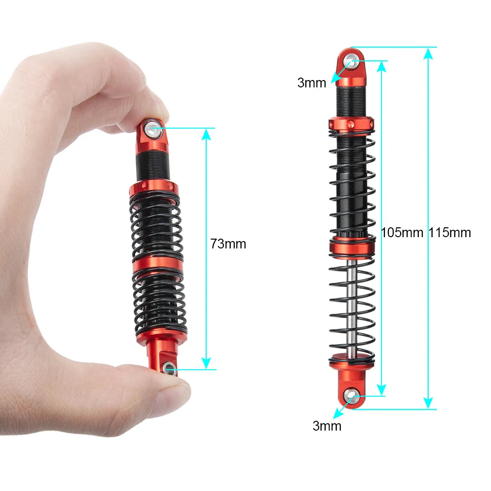 AXSPEED Metal Shock Absorber Oil Damper 75/85/95/105/115/125mm for 1:10 RC Crawler Car Axial SCX10 CC01 Wraith TRX4 TRX6 D90