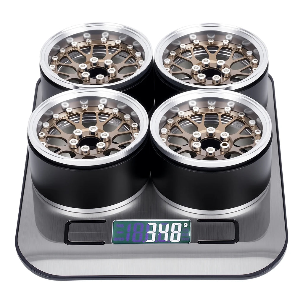 4Pcs Aluminum Alloy 2.2" Beadlock Wheels, Universal Fit for 1/10 RC Crawler Car Axial SCX10 II III & Traxxas TRX4