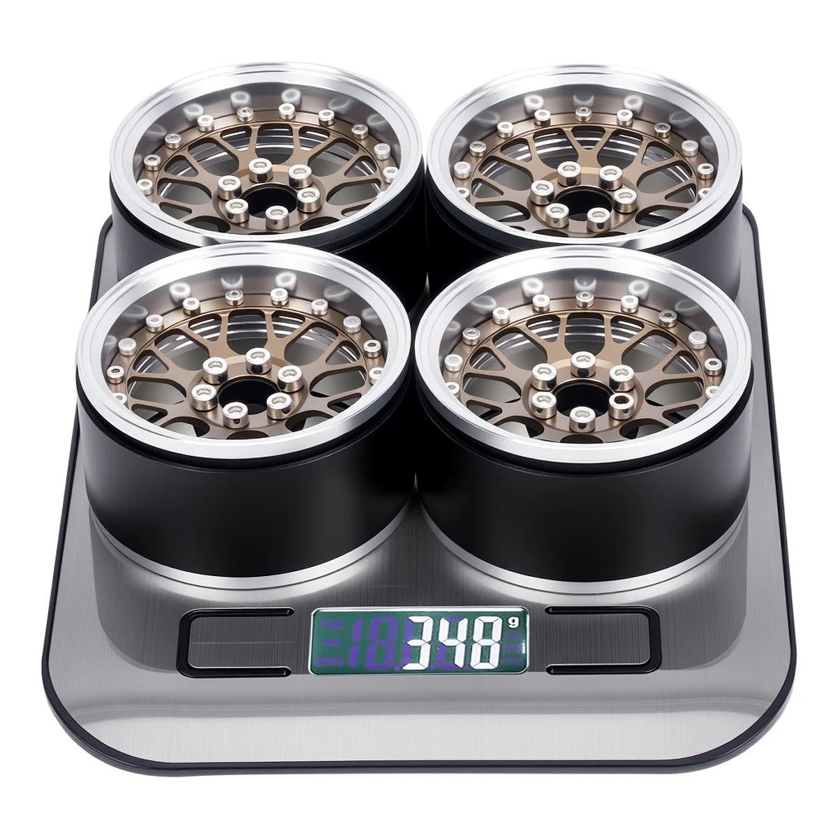 4Pcs Aluminum Alloy 2.2" Beadlock Wheels, Universal Fit for 1/10 RC Crawler Car Axial SCX10 II III & Traxxas TRX4