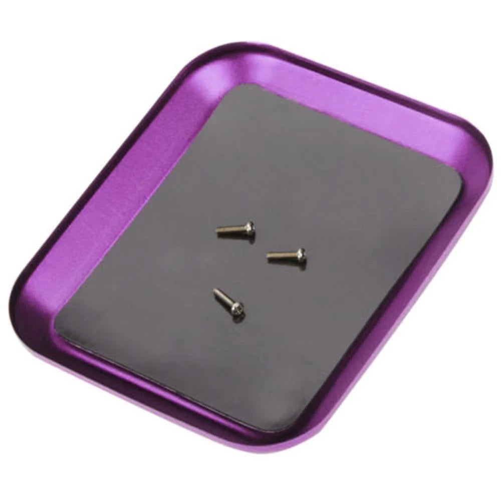 RS 98*98*11mm CNC Aluminium Magnetic Screw Tray Nut Gasket Storage Tool for RC Car Boat Airplane Model