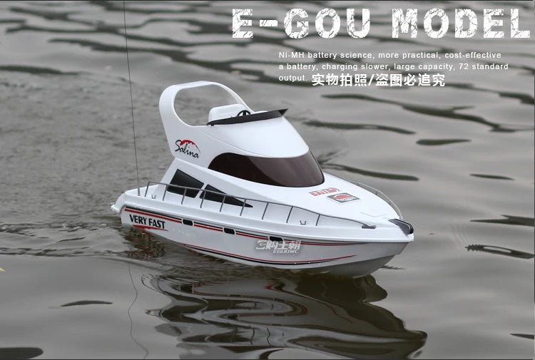 Remote Control Boat High-Speed Speedboat Model Boat Simulation Yacht Rowing Boat Model Remote Control Speedboat Toy Boat Airship