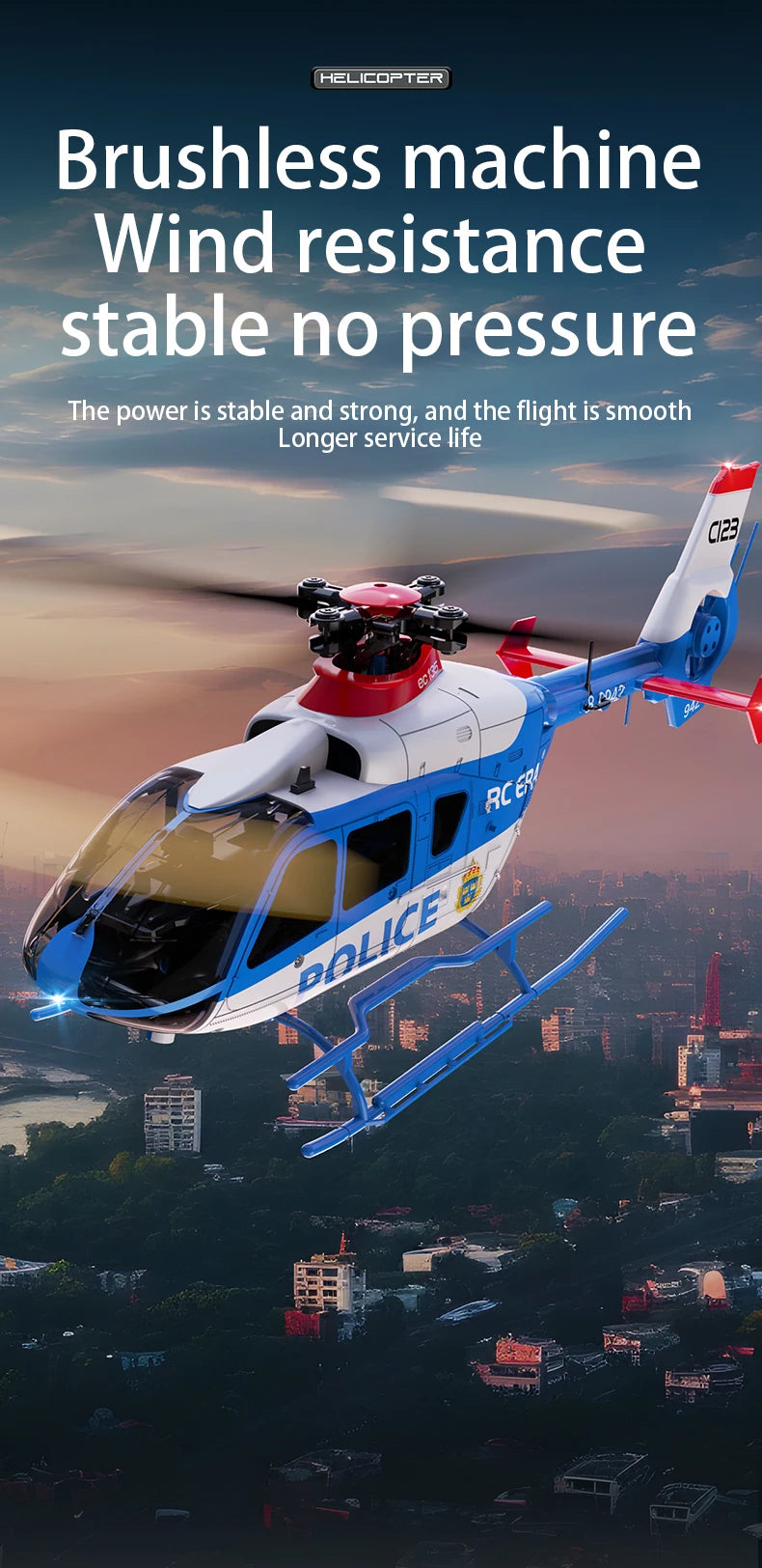 MD500 C189 Remote Control Helicopter Aircraft Add Optical Flow Positioning 6-Axis Gyro Dual Brushless Motors RC Heli for Adults