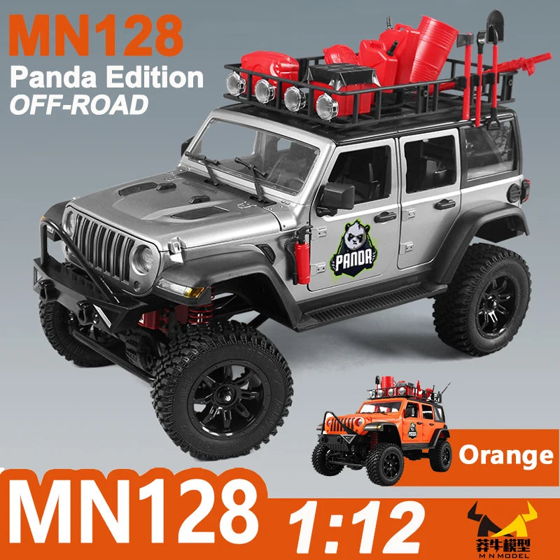 1/12 MN128 RC Car 4WD Jeep Model 2.4G Remote Control LED Light 4X4 Off Road 4WD Climbing RC Truck Electric Toy Car Gift for Boy