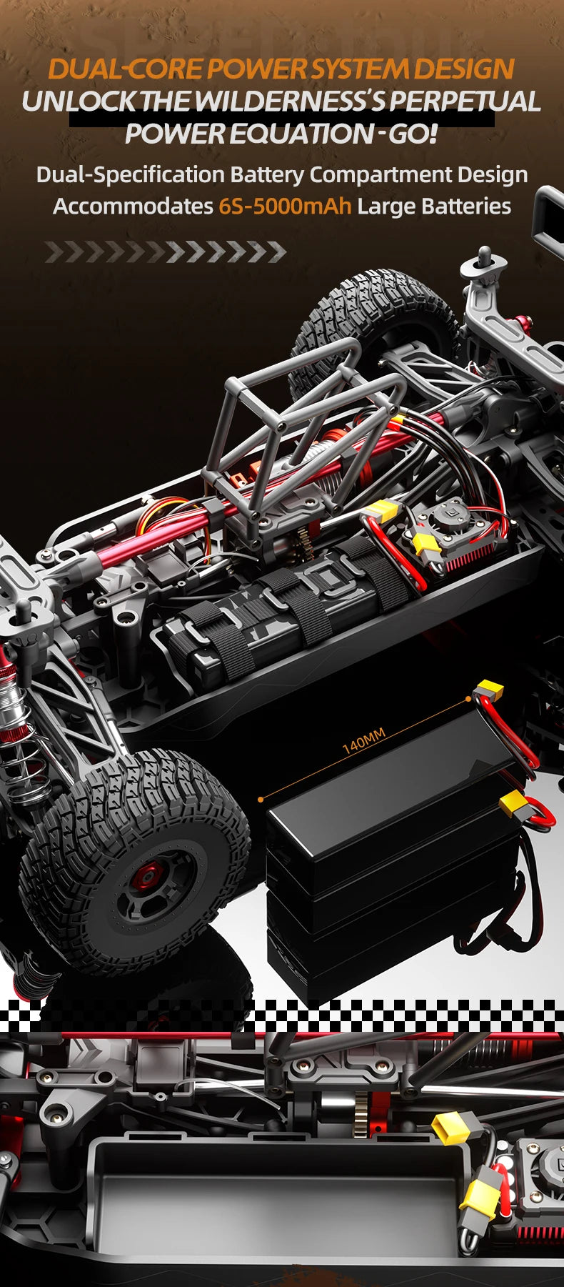 JJRC C8822 1/8 remote control car with four-wheel drive, full-scale racing cars without brushes, high-speed off-road toy vehicle