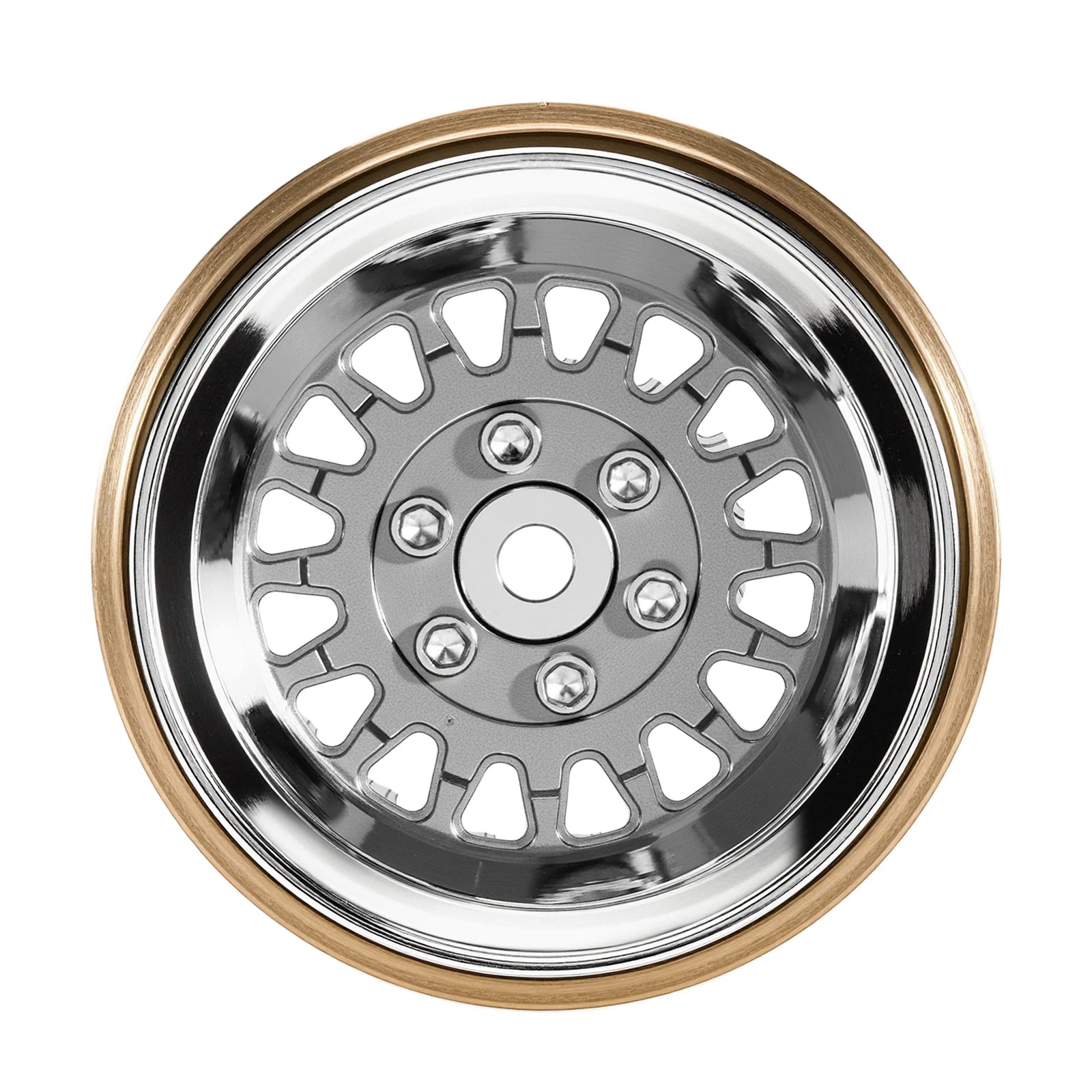 INJORA ModuWheel 1.3" Brass & Aluminum Beadlock Wheels, Negative Offset, for 1/18 1/24 RC Crawlers