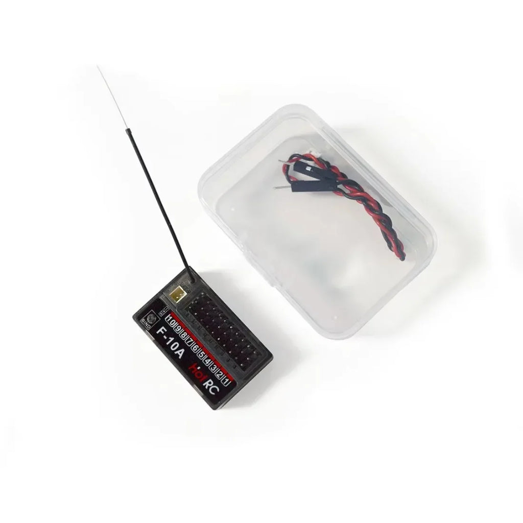 HotRC CT-10B 10CH 2.4G Color Screen Transmitter 10 Channel Remote Control F-10A F-01A 4/6/8/10CH Gyro Receiver for RC Car Boat