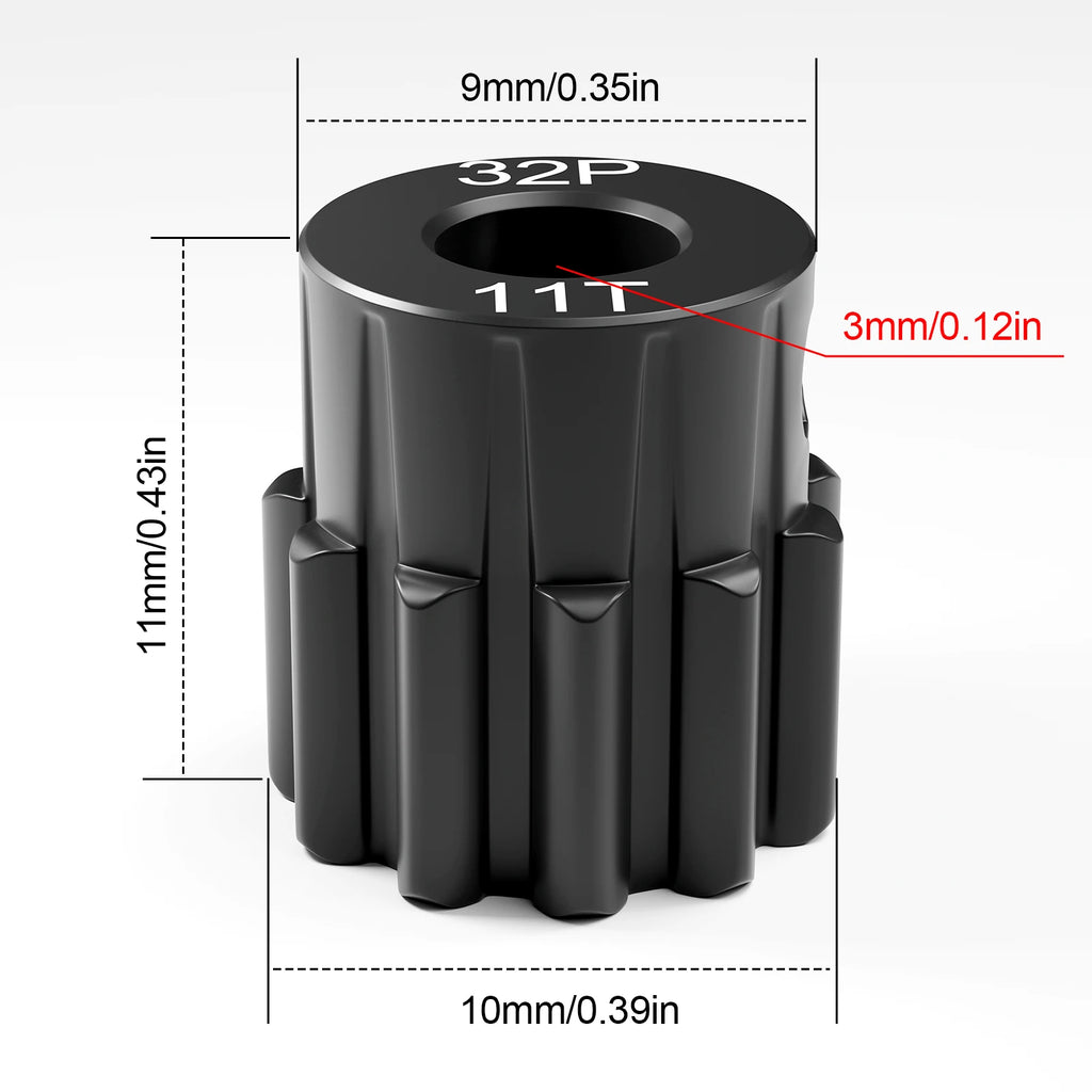 Steel Hardened 48P/32P Pinion Gears 13T 14T 15T 16T 17T 3.175mm Shaft for Traxxas Arrma HSP HPI AXIAL Tamiya Losi 1/10 RC Car