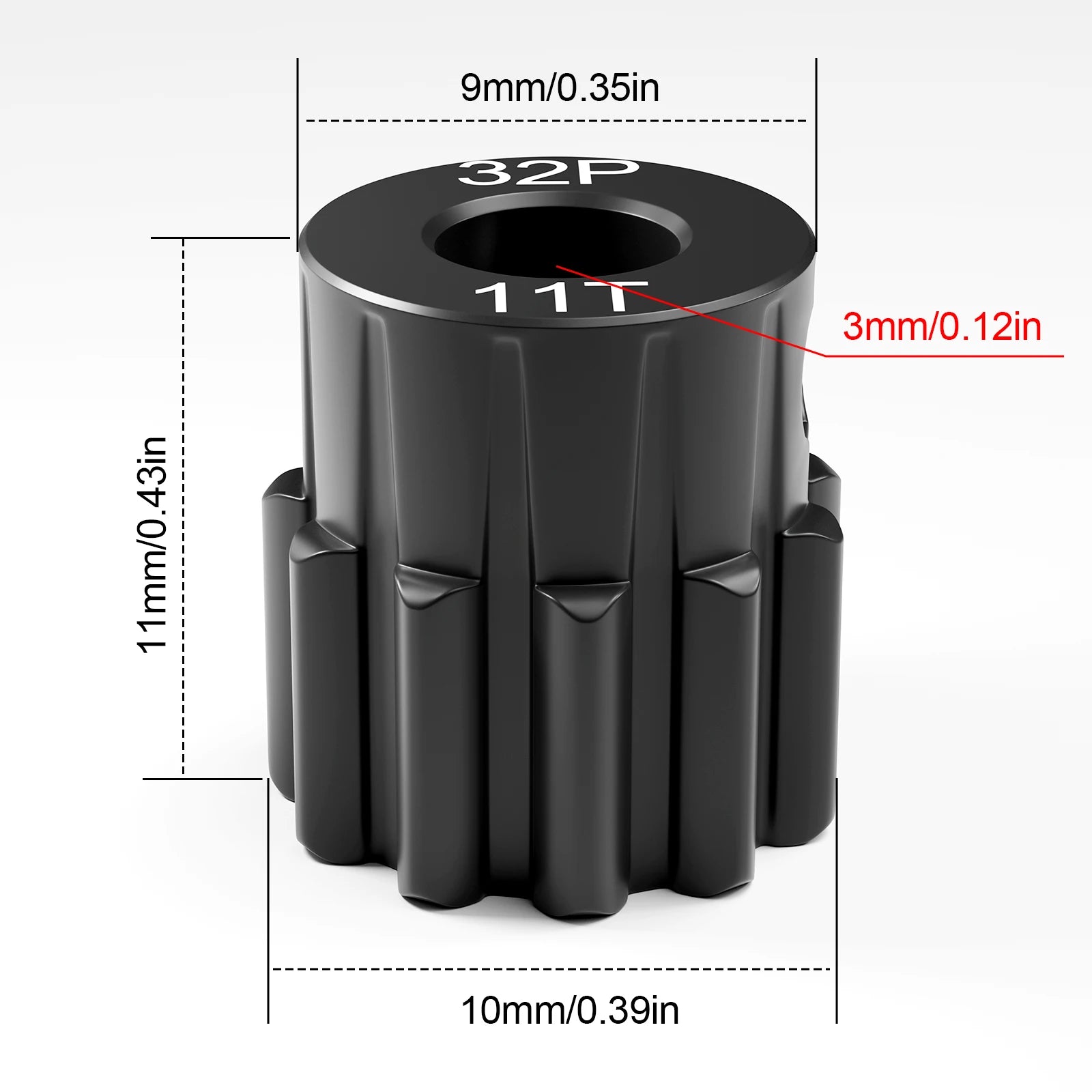 Steel Hardened 48P/32P Pinion Gears 13T 14T 15T 16T 17T 3.175mm Shaft for Traxxas Arrma HSP HPI AXIAL Tamiya Losi 1/10 RC Car