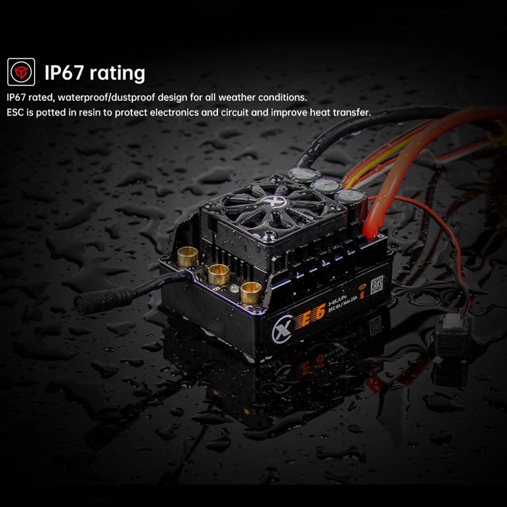 XC E6 200A 3-8S Lipo Sensored Brushless ESC for 1/6 RC Model Car Buggy Truck Accessories