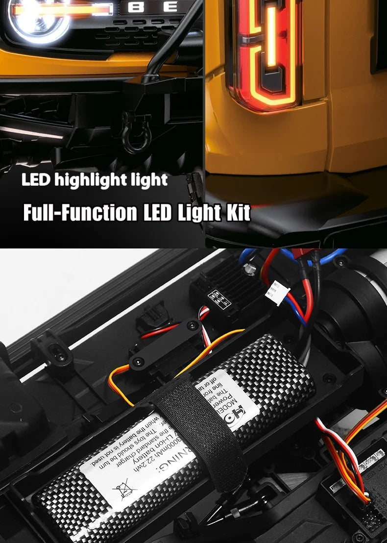 NEW Upgrades 2025 HB R001 Bronco with electric winch 1/10 4WD Remote Control Off-road Vehicle Electric Model RC Climbing