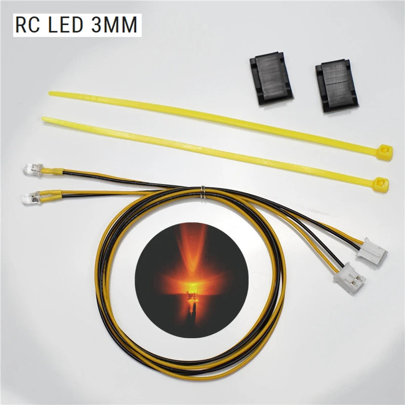 LED 3mm 5mm PH2.0 Plug Light Lamp Beads for 1/10 RC Crawler Car TRX4 Defender 1/14 Tamiya RC Truck SCANIA 770S VOLVO BENZ MAN