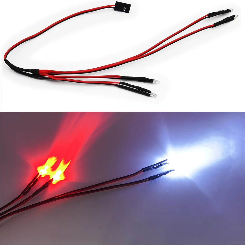 AXSPEED COB Roof Light Headlights Taillights LED Lights Group for TRX4M Defender 1/18 RC Crawler Car Model Parts