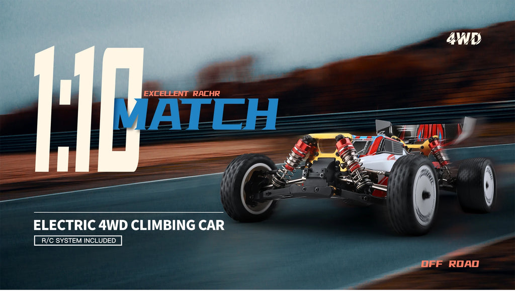 Wltoys 104001 RTR 1/10 4WD RC Car 2.4G Remote Control Racing Car Drift 45km/h High Speed Off-Road Climbing Metal Vehicles Toys