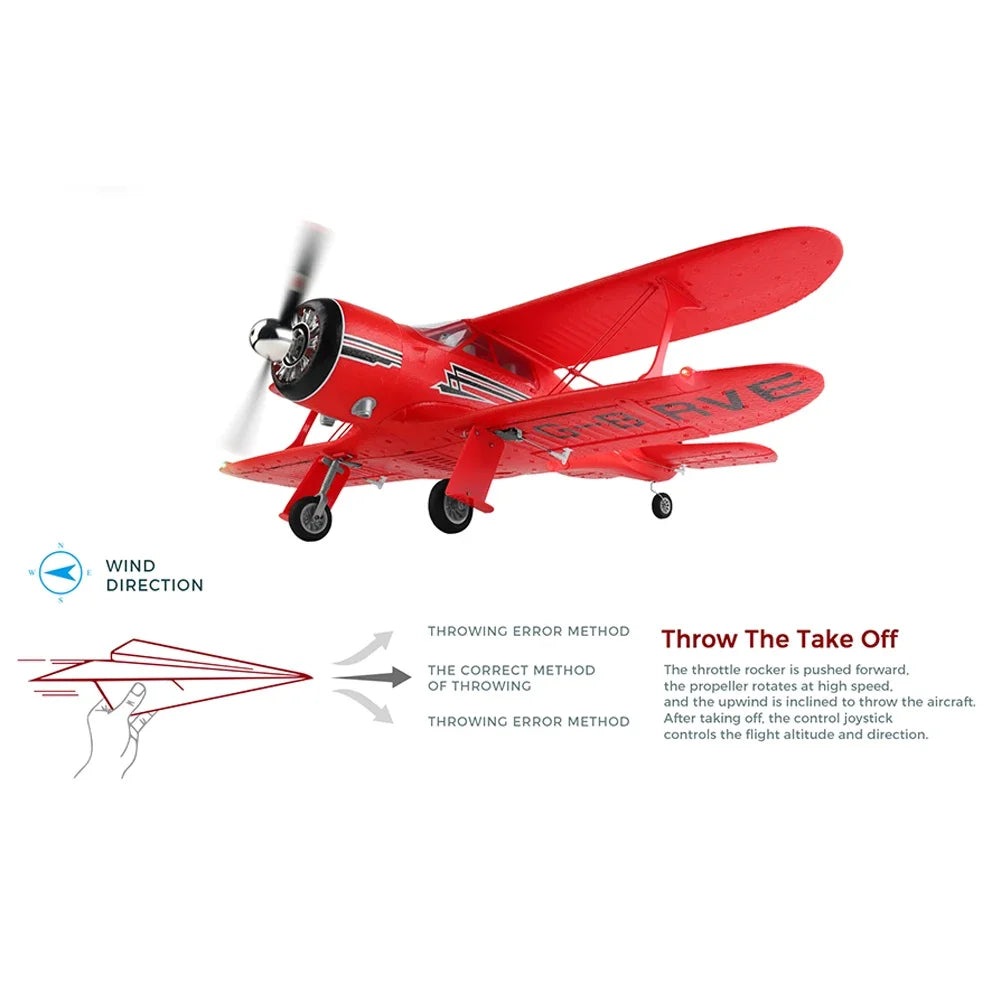 WLtoys XK A300 Beech-D17S RC Plane 4CH Brushless Motor Double Wings Remote Control Airplane 3D6G Aircraft Toys for Kids Adults