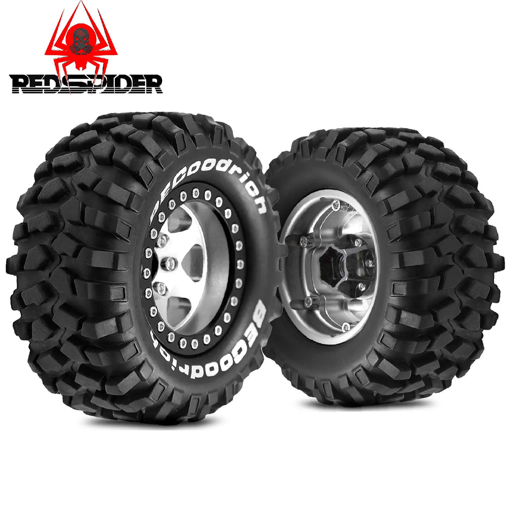4pcs 1.9" Rubber Tires Beadlock Wheels Rims for 1/10 RC Crawler Car Traxxas TRX4 Axial SCX10 90046 90047 MST HSP Redcat Gen8