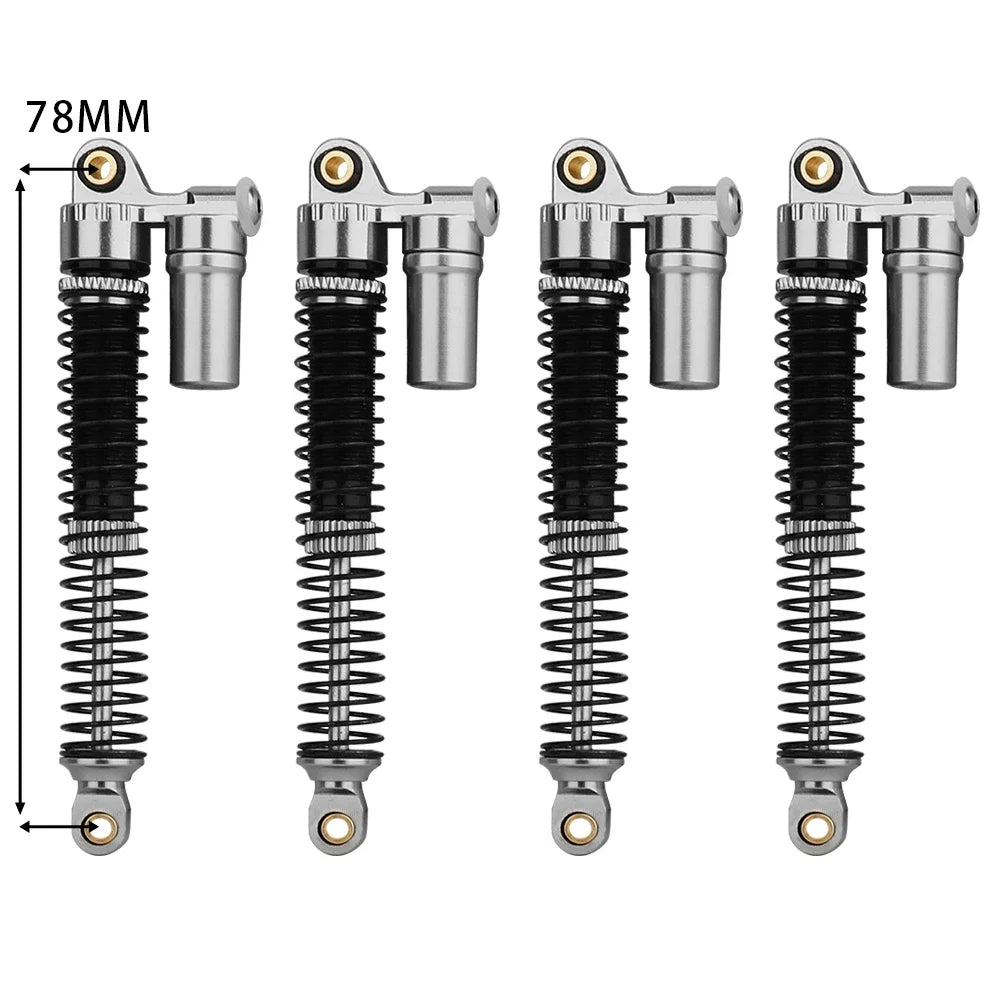 4pcs 53/59/66/78mm Aluminum Alloy Metal Shocks Absorbers Oil Damper for 1/18 RC Crawler TRX4M TRX-4M Bronco Defender Upgrade