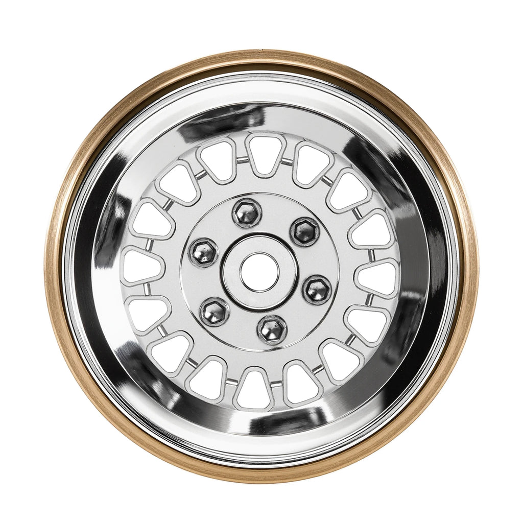INJORA ModuWheel 1.3" Brass & Aluminum Beadlock Wheels, Negative Offset, for 1/18 1/24 RC Crawlers
