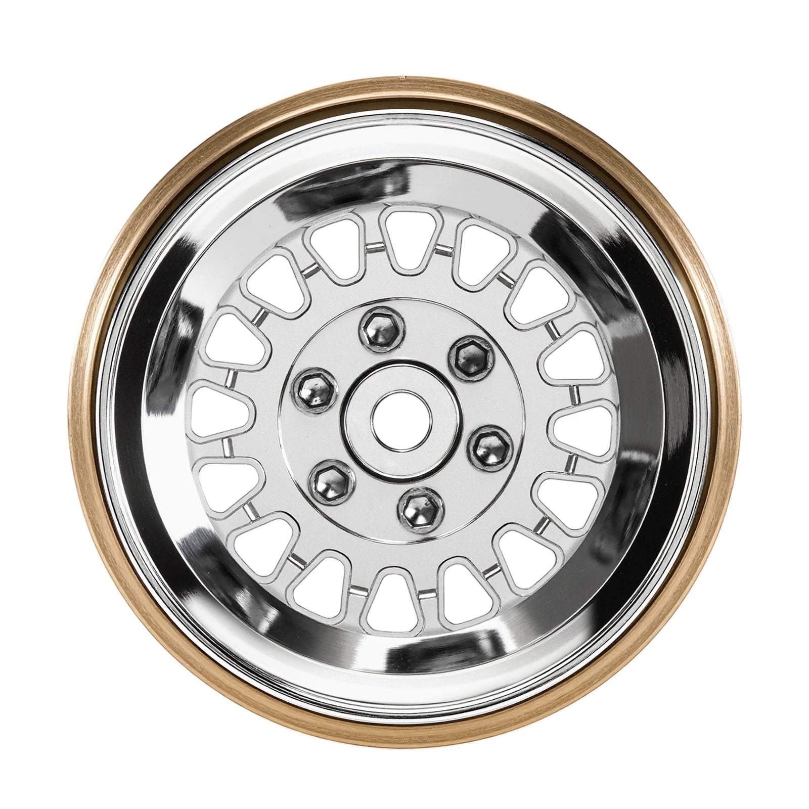 INJORA ModuWheel 1.3" Brass & Aluminum Beadlock Wheels, Negative Offset, for 1/18 1/24 RC Crawlers