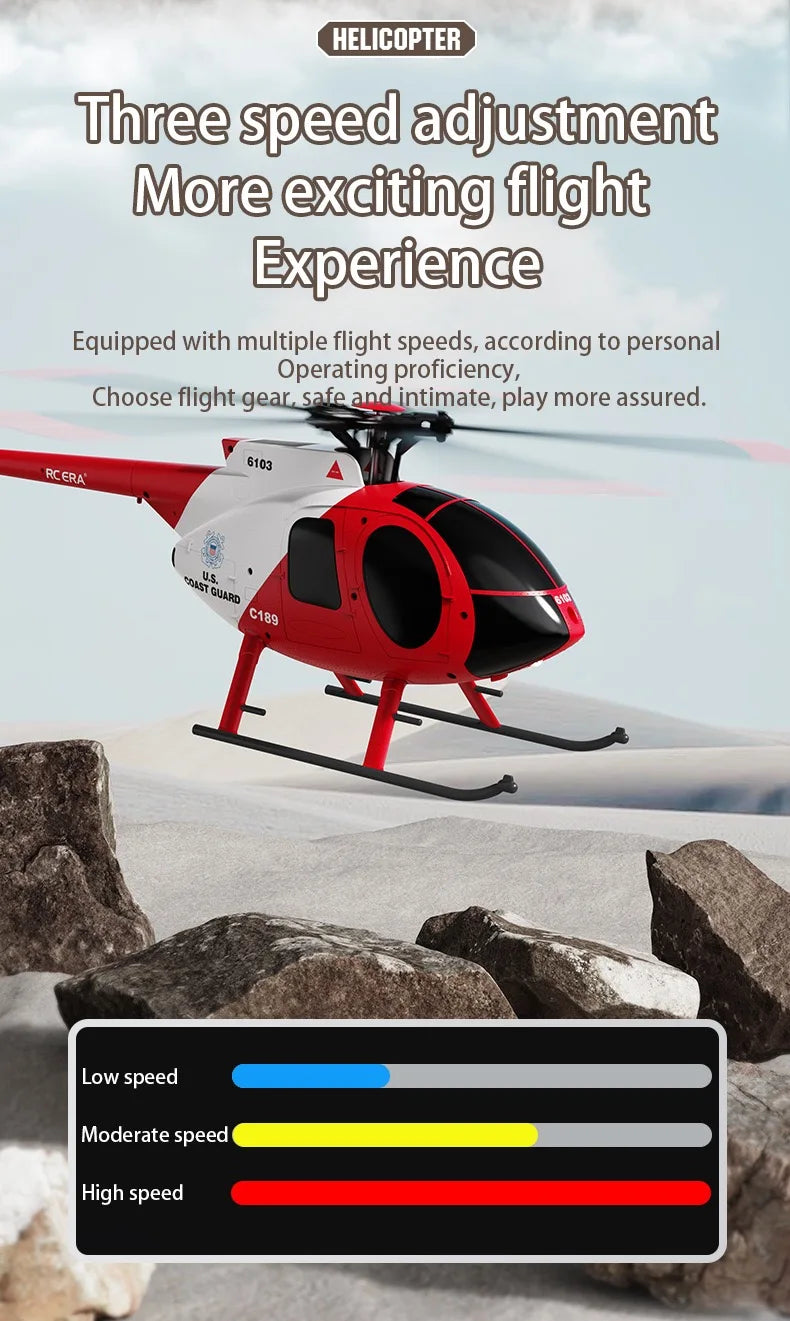 MD500 C189 Remote Control Helicopter Aircraft Add Optical Flow Positioning 6-Axis Gyro Dual Brushless Motors RC Heli for Adults