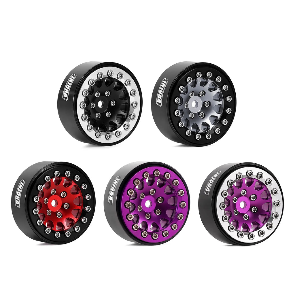 INJORA 1.3" Aluminium Beadlock Wheels for 1/24 1/18 RC Crawler (W1311)