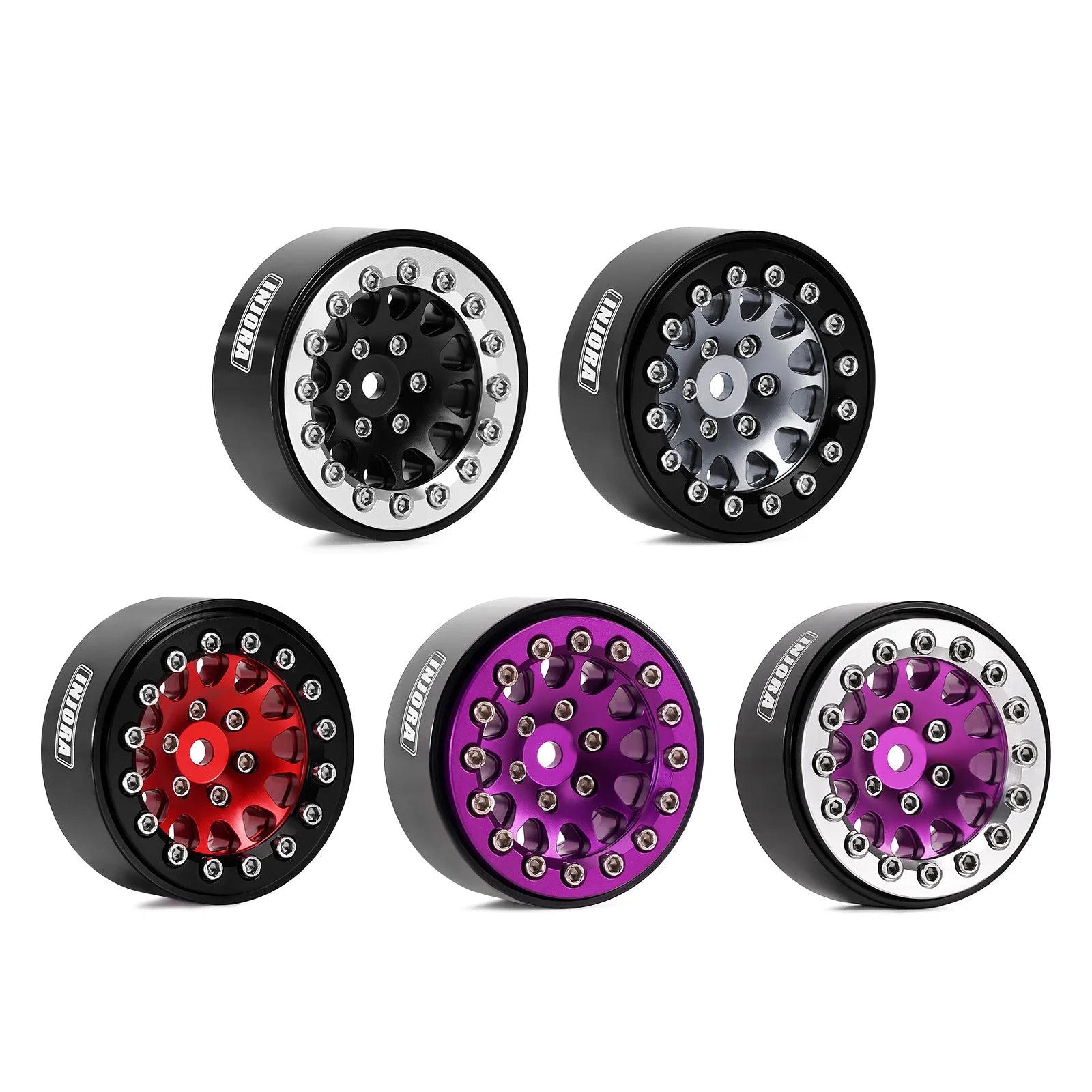 INJORA 1.3" Aluminium Beadlock Wheels for 1/24 1/18 RC Crawler (W1311)