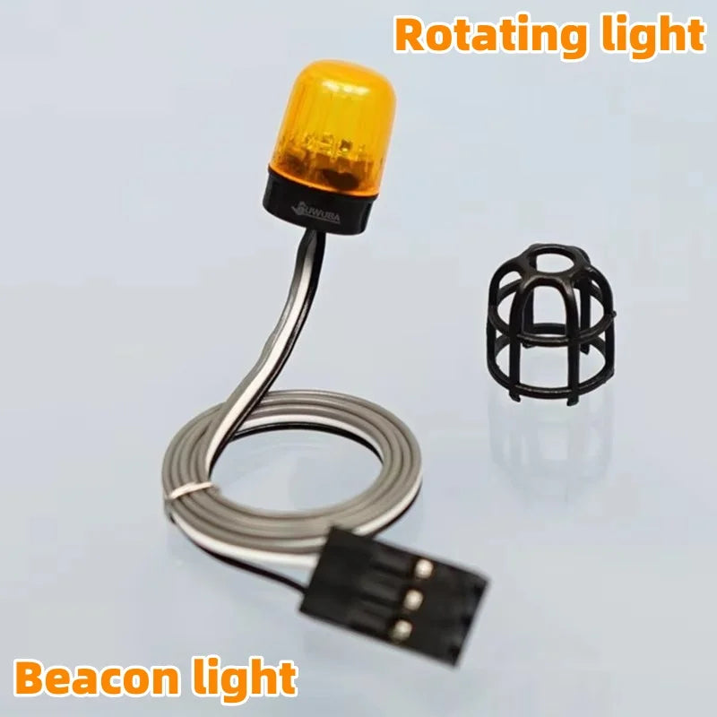 Beacon light RC Rotating Light LED Engineering Lamp for 1/14 Excavator Tamiya RC Truck Trailer Tipper Scania 770S Car Diy Parts