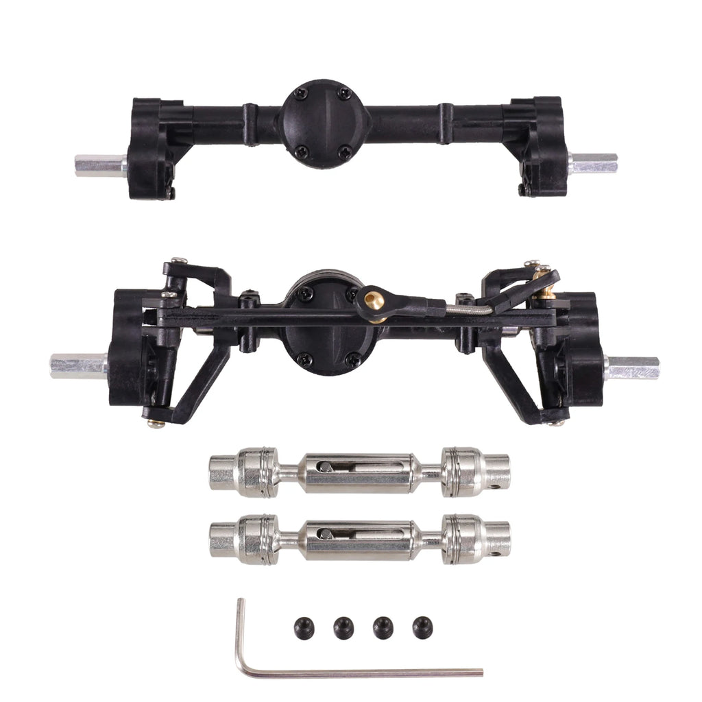 WPL C14 C24 C24-1 C34 C44 B14 B24 C64 C74 Front and Rear Portal Axle with Metal Drive Shaft 1/16 RC Car Upgrade Parts accessory