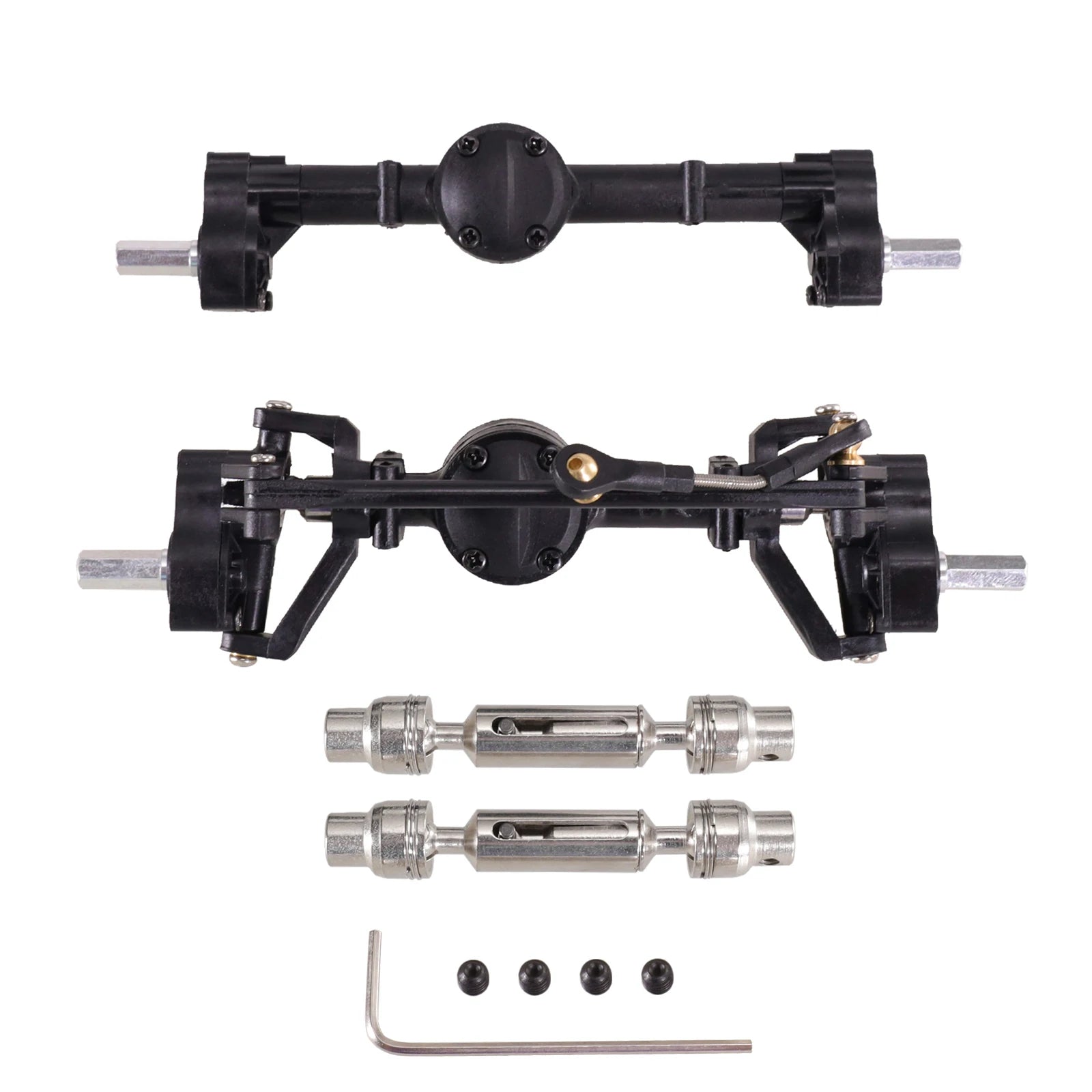 WPL C14 C24 C24-1 C34 C44 B14 B24 C64 C74 Front and Rear Portal Axle with Metal Drive Shaft 1/16 RC Car Upgrade Parts accessory