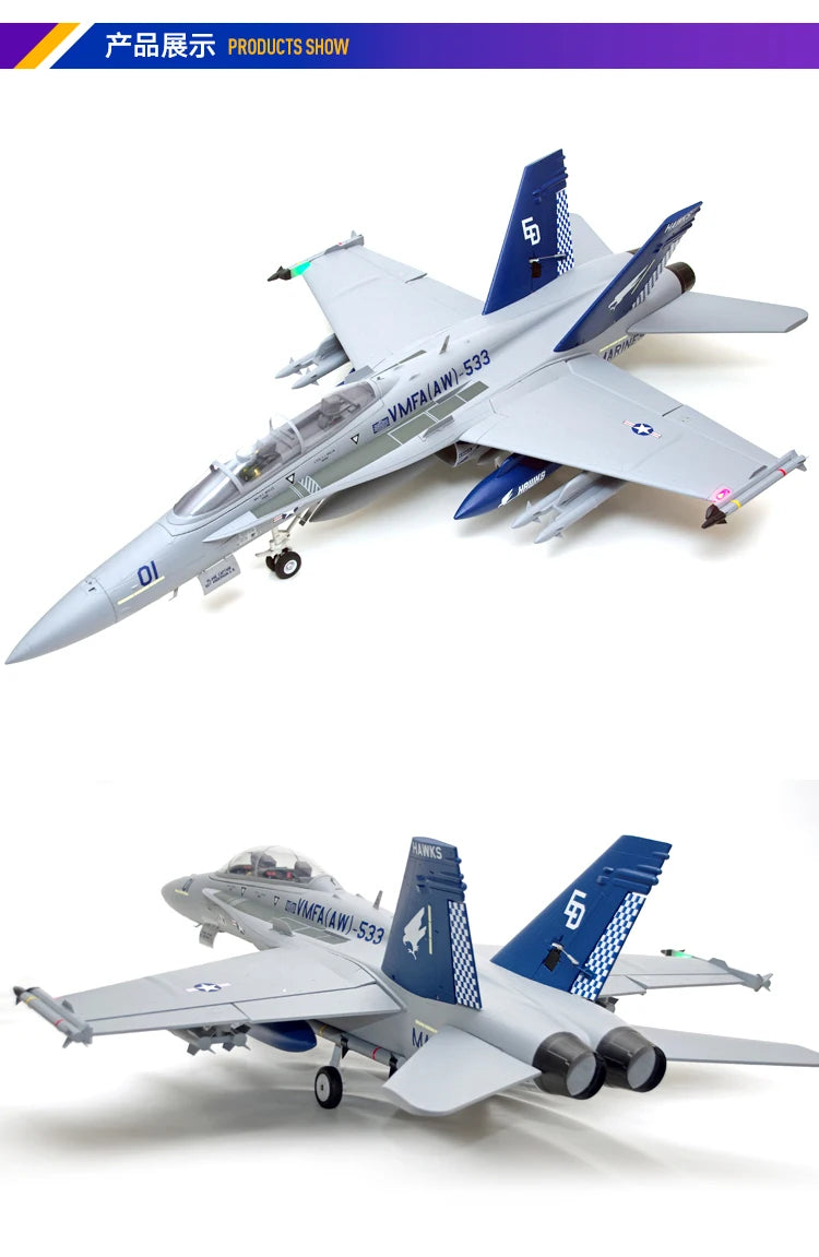 FMSRC RC Airplane 80mm Ducted Fan EDF Jet F18 F-18 Hornet 6CH with Flaps Retracts 6S Hobby Model Plane Aircraft Avion