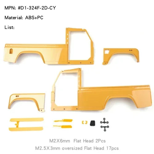 TRX-4 Simulation 324mm Wheelbase 2 Doors Pickup Truck Body Shell for 1/10 RC Crawler Car Traxxas TRX4 DEFENDER RD110 Parts