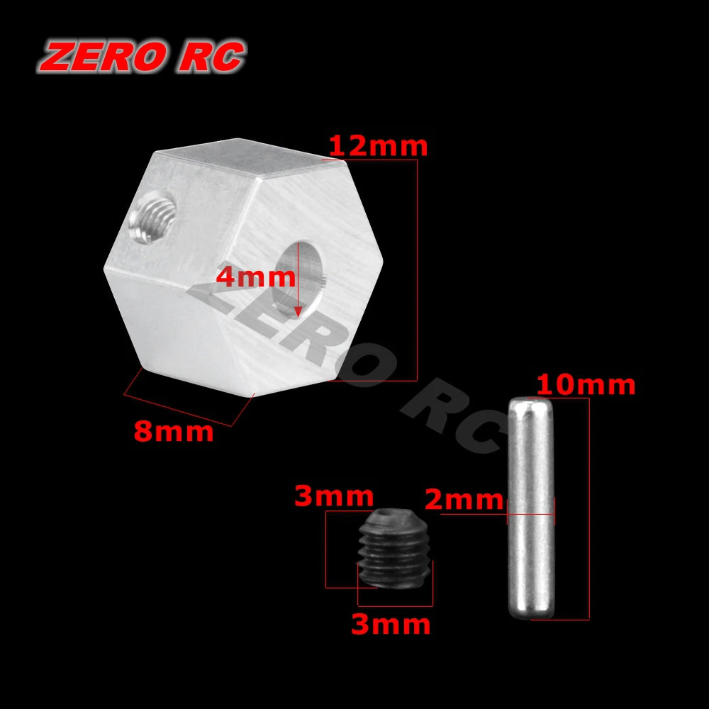 12mm Metal Wheel Hex Hub 5/6/7/8/9/10mm Offset Adapter For 1/10 1/12 HSP Wltoys AXIAL SCX10 II III CAPRA RGT FMS D90 RC Car Axle