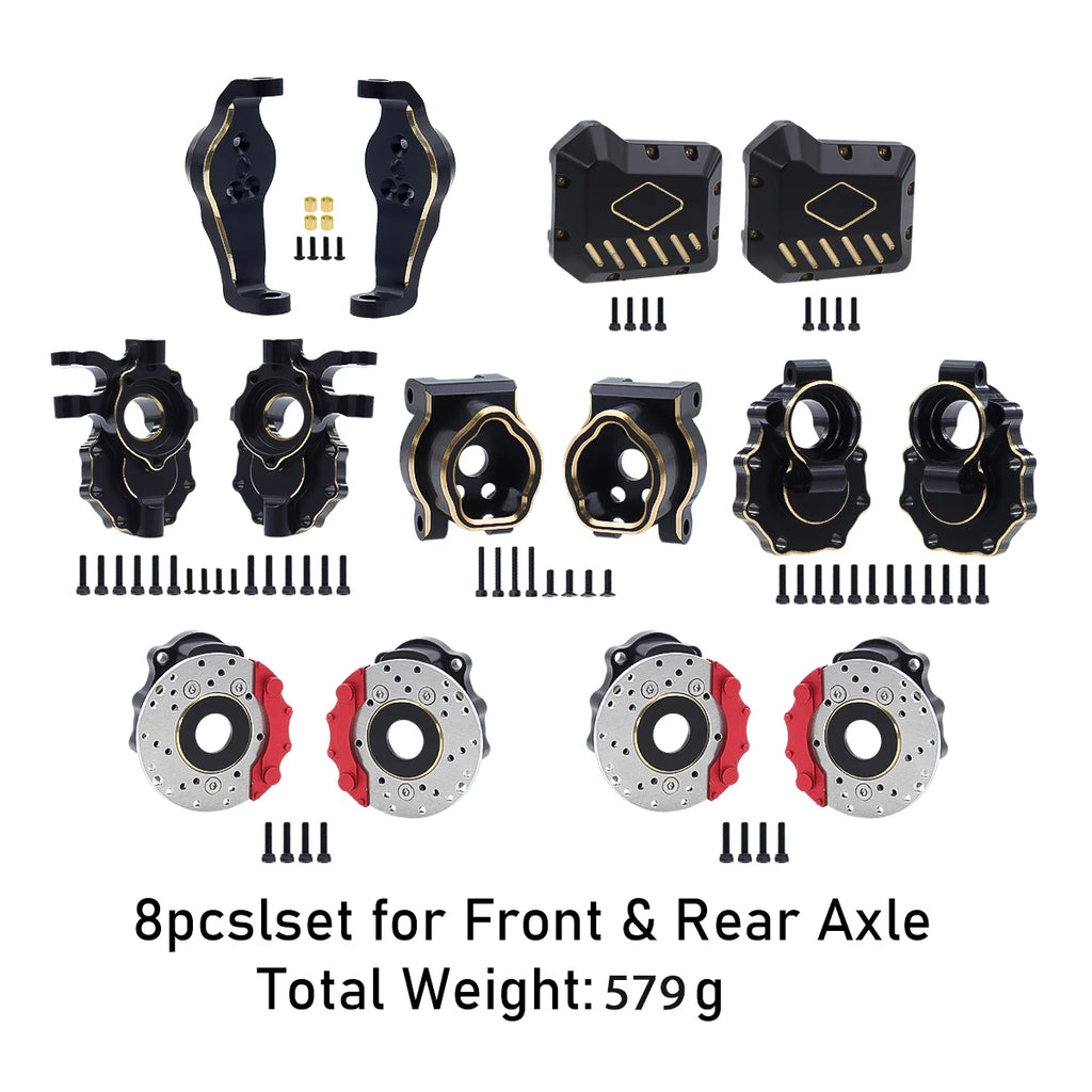 Brass Black Counterweight Portal Axle C-Hub For 1/10  TRX4 TRX6 RC Crawler Car Upgrade Parts