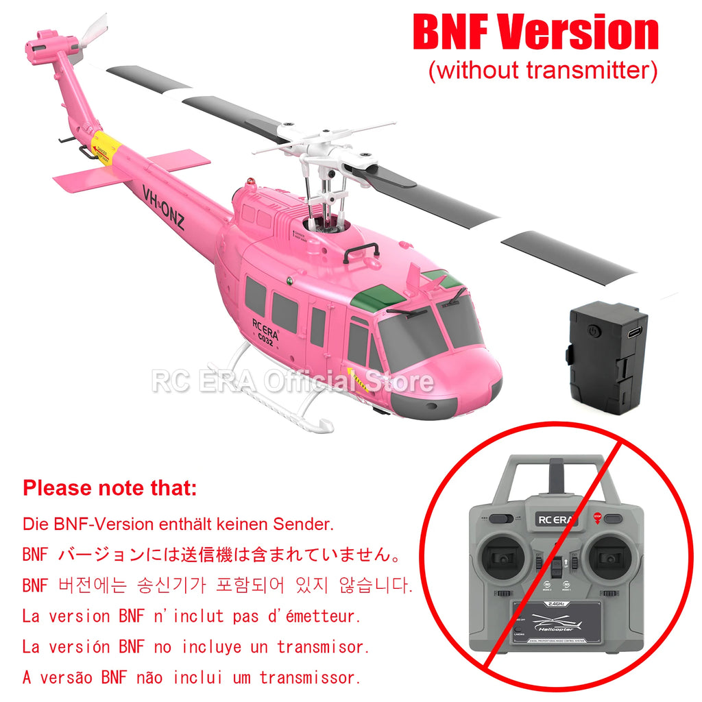 RC ERA C032 UH1 Huey Weathered Marine 6ch RC Helicopter with Optical Flow TOF Auto Stabilized Remote Control Hobby Toys for Boy