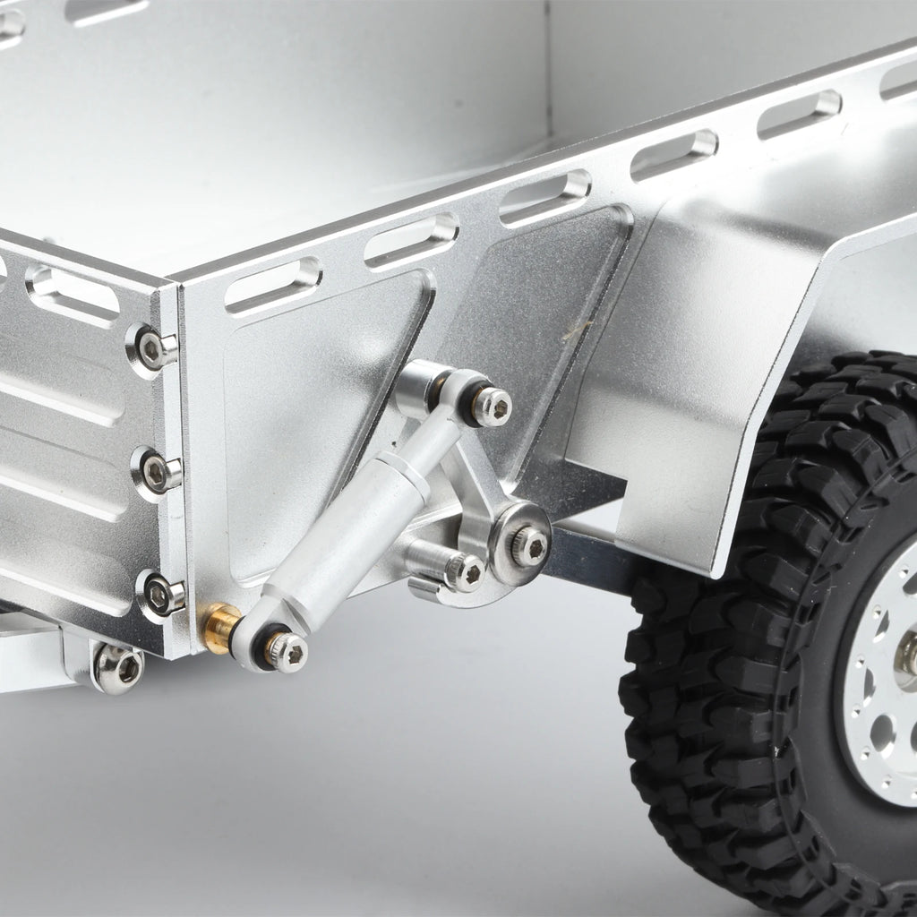 Scale Accessories TRX4M Utility Trailer with Hitch Mount CNC Aluminum for 1/18 RC Crawler TRX4-M Bronco Defender K10 High Trail