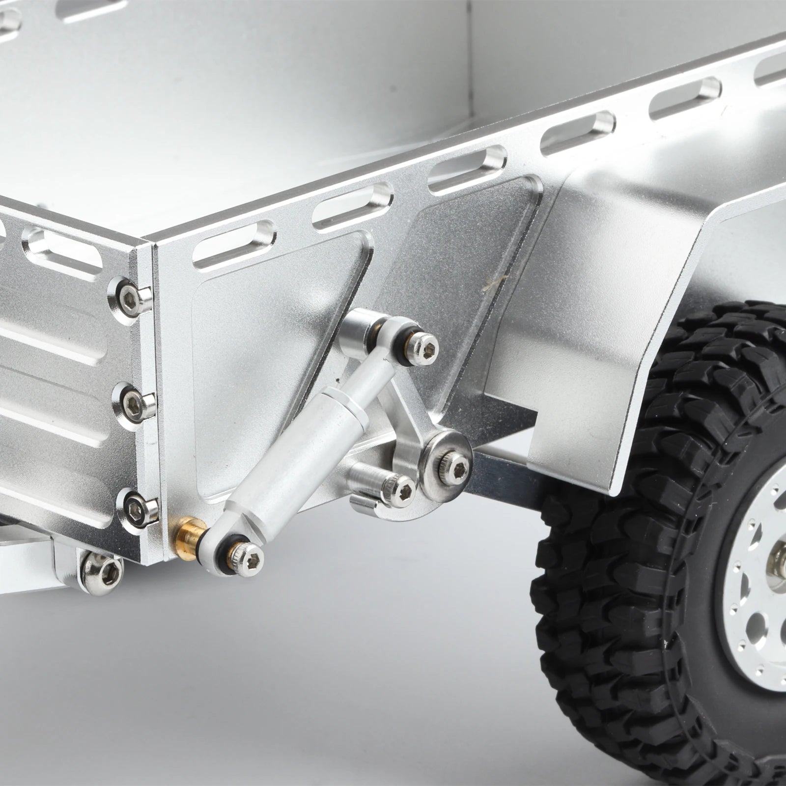 Scale Accessories TRX4M Utility Trailer with Hitch Mount CNC Aluminum for 1/18 RC Crawler TRX4-M Bronco Defender K10 High Trail