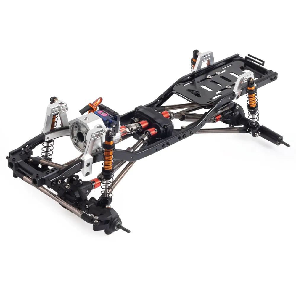 313mm Wheelbase Metal Chassis Frame with Prefixal Single / 2-Speed Transmission for 1/10 RC Crawler Axial SCX10 II 90046 EX86100