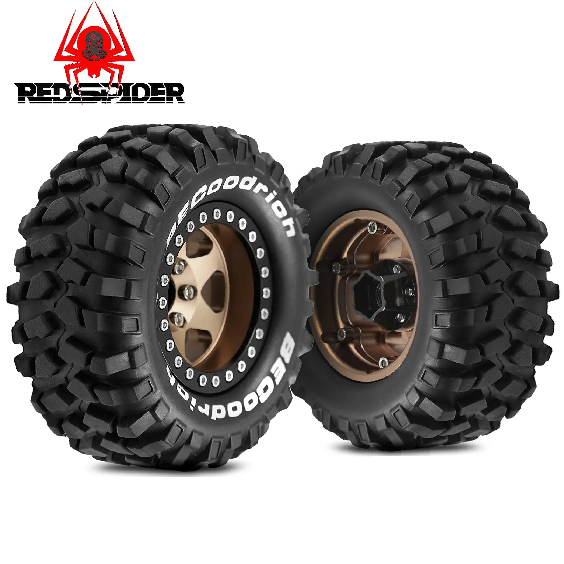 4pcs 1.9" Rubber Tires Beadlock Wheels Rims for 1/10 RC Crawler Car Traxxas TRX4 Axial SCX10 90046 90047 MST HSP Redcat Gen8