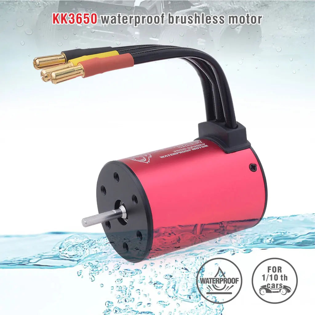 Surpass Hobby KK 3650 Combo Waterproof Brushless Motor 7700/6900/4500/3600/3100KV 3.175mm Shaft w/ 60A/120A ESC for 1/10 RC Car