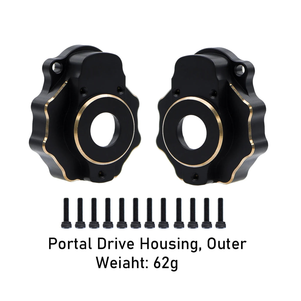 Brass Black Counterweight Portal Axle C-Hub For 1/10  TRX4 TRX6 RC Crawler Car Upgrade Parts