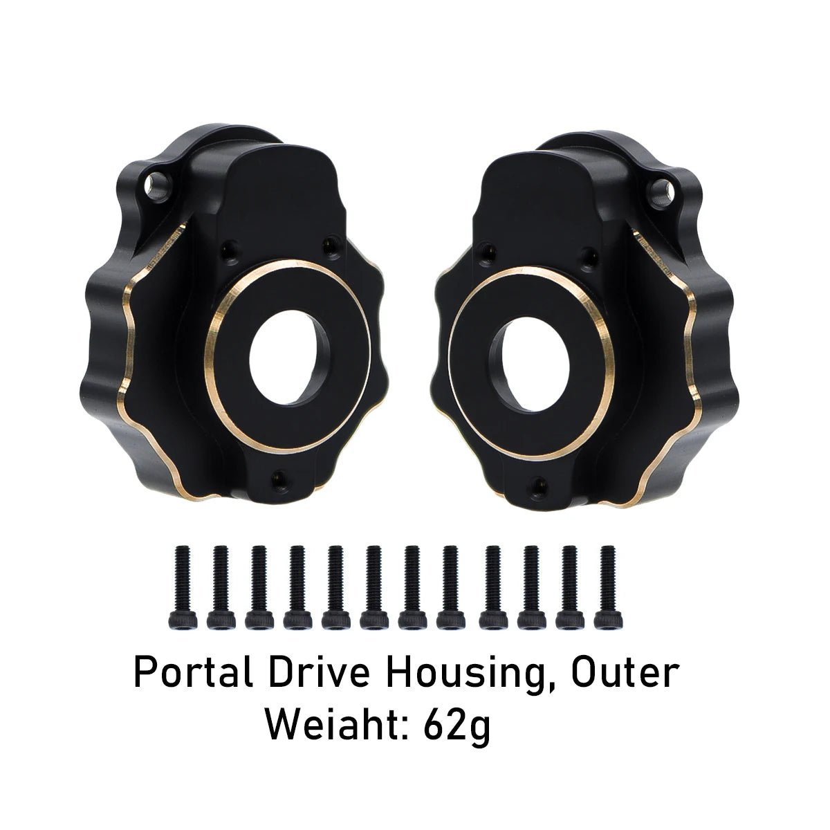 Brass Black Counterweight Portal Axle C-Hub For 1/10  TRX4 TRX6 RC Crawler Car Upgrade Parts
