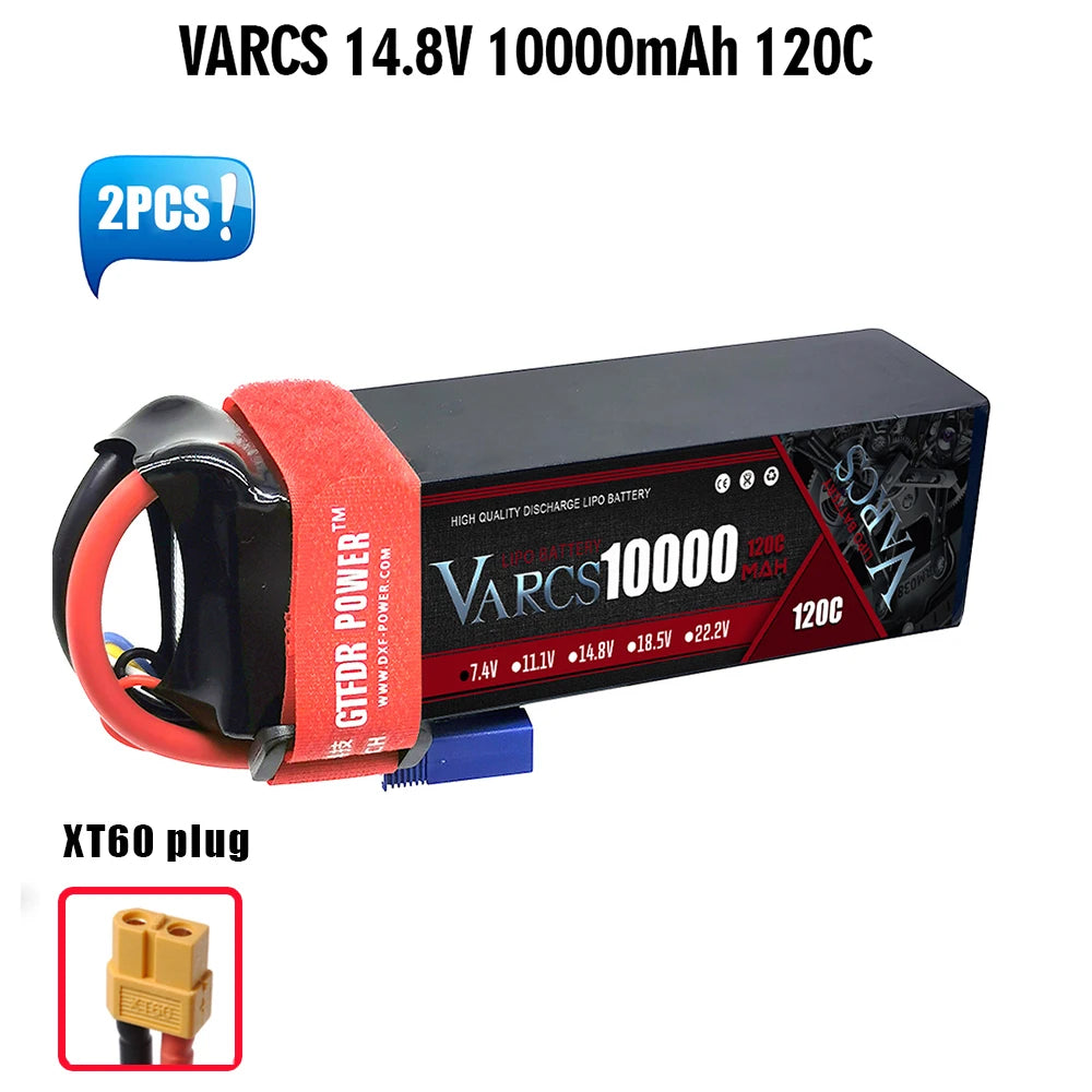 2PCS VARCS 7.4V 7.6V 11.4V 11.1V 15.2V 14.8V 22.2V 2S 3S 4S 6S 5200Mah 6300Mah 6500mAh 6200mAh 6750mAh 8000mAh 7000mAh 10000mah