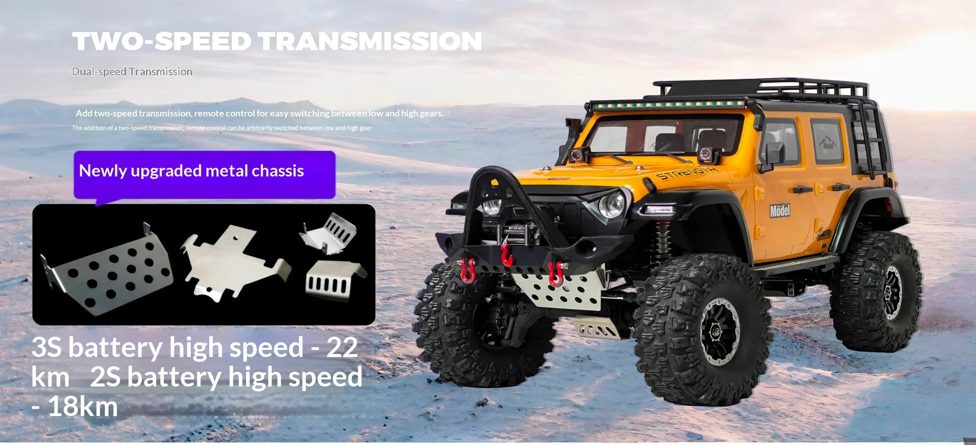 WLtoys 104006 Pro 1/10 RC Electric 4WD Off Road Rock Crawler With Front Rear Differential Lock Dual Speed Transmission Model Car