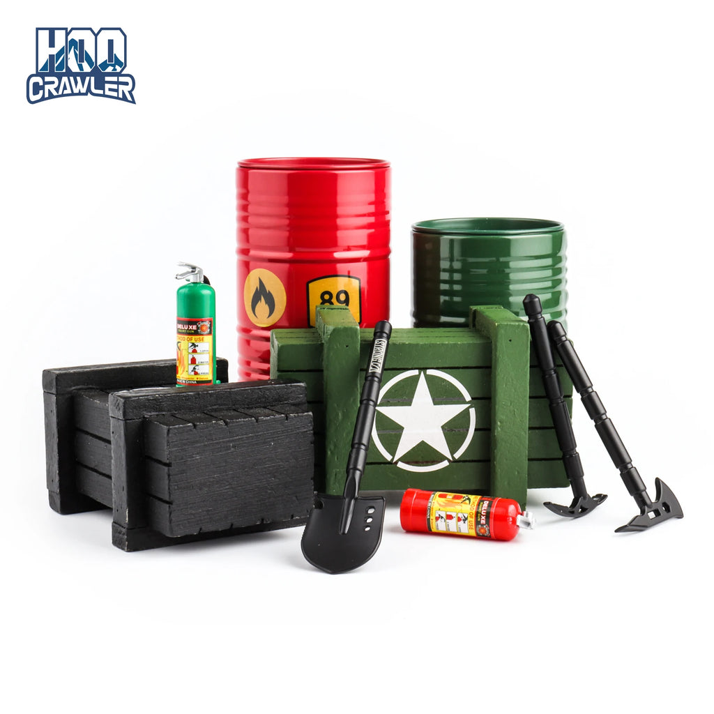 Molded Decoration Fuel Tank Shovel Oil Drum For 1/10 RC Crawler Axial SCX10 Capra TRX4 TRX6 Redcat