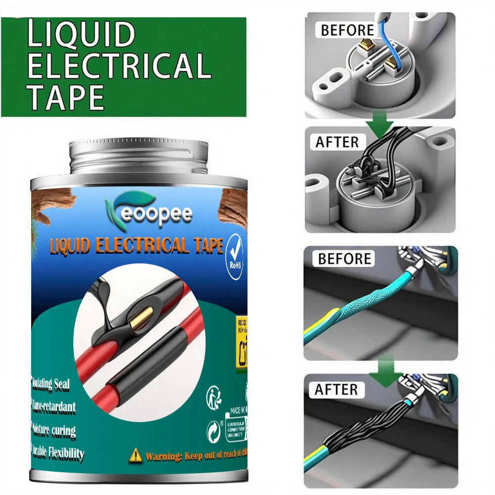 Liquid Waterproof Electrical Tape Epoxy Resin Black Glue Quick Drying Sealant For Wires And Cables Home Use Fix Line Glue