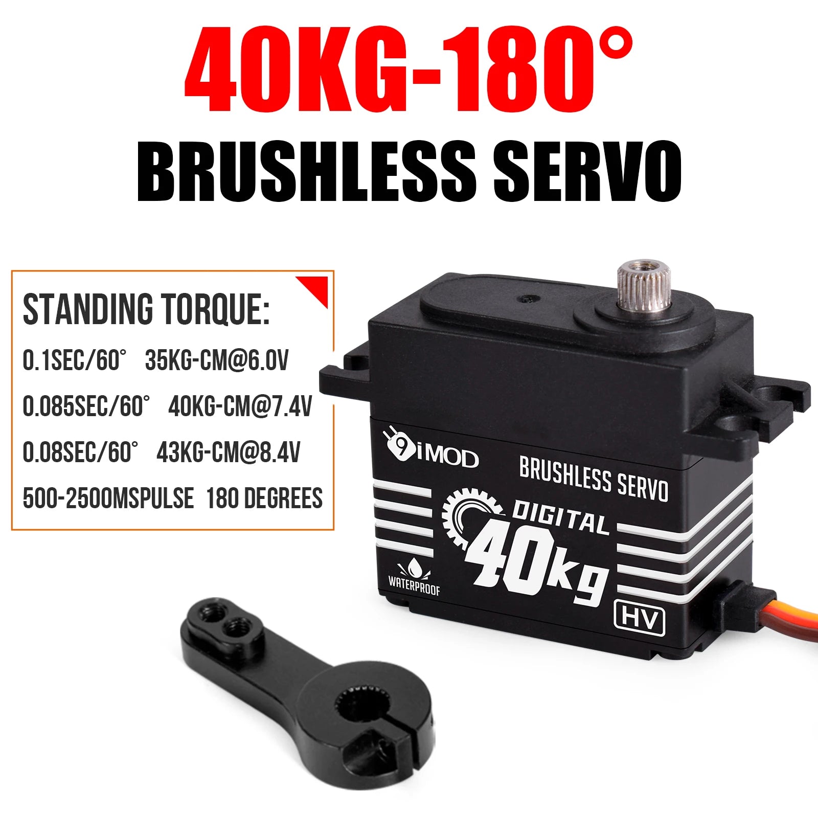 9imod Brushless Servo Waterproof Digital Metal Gear Servo for 1/8 1/10 RC Crawler Car Boat