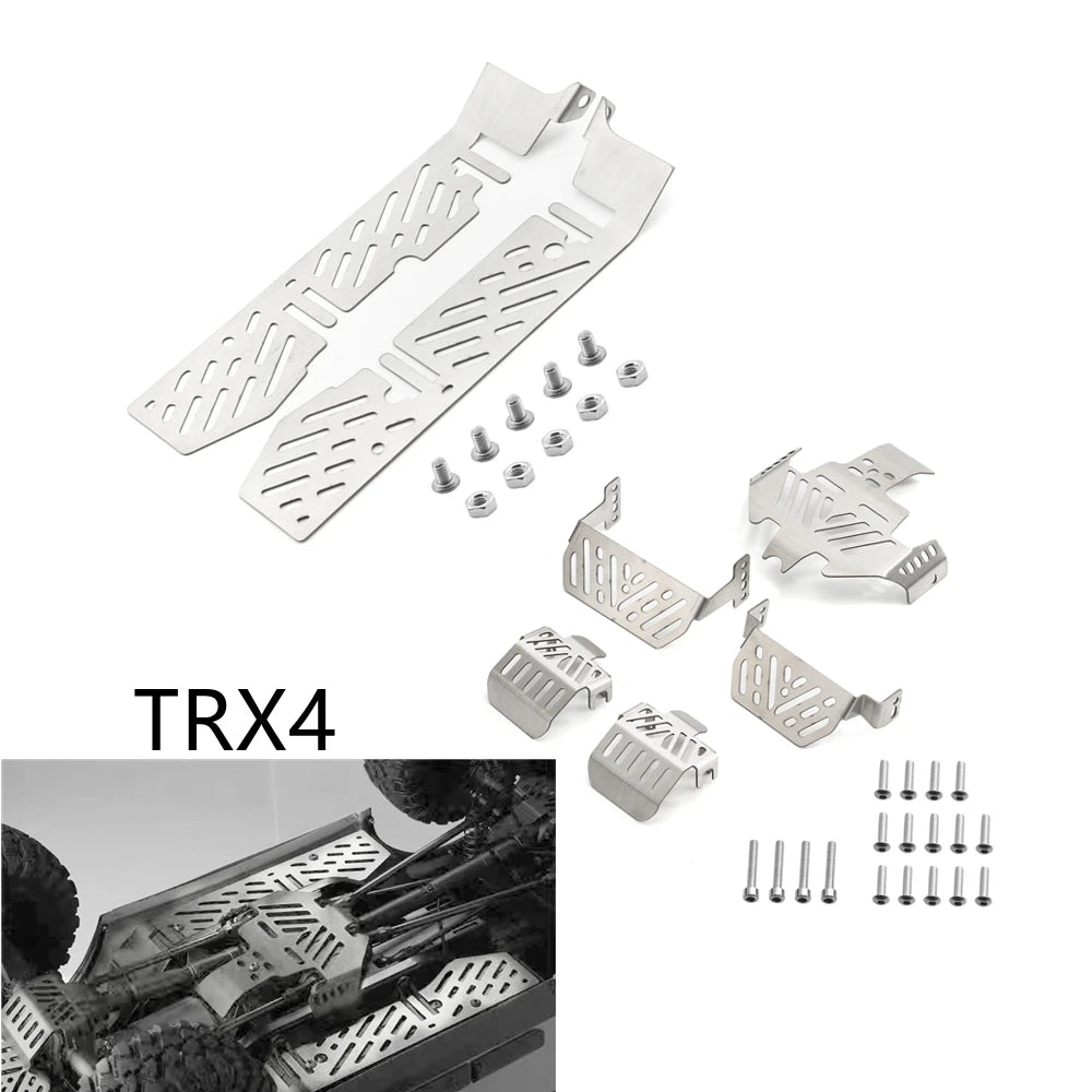 1/10 RC Crawler TRX - 4 Upgrade! Heavy - Duty Stainless Steel Chassis Armor Protection Anti - Skid Plate