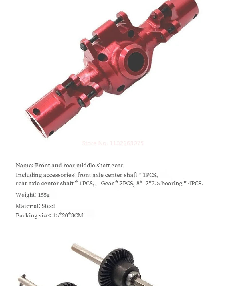 HB 1/10 ZP1001-ZP1007 RC Car Upgrade Metal Front Rear Bumper Shock Absorber Steering Cup Gear Steering Gear Arm Spare Parts